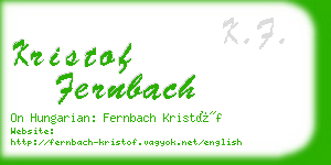 kristof fernbach business card